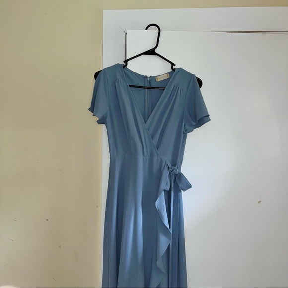Altar’d State // Springvale Light Blue Flutter Sleeve Maxi Dress - Picture 3 of 10